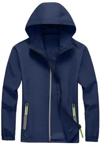 TOFOTL Impermeabile Uomo Catarifrangente Giacca Softshell Bici Tuta Sci Mimetica Tuta Leggera Trench da Giubbotto Lavoro Indumenti Impermeabile Uomo da Lavoro 16Blu Scuro XXL