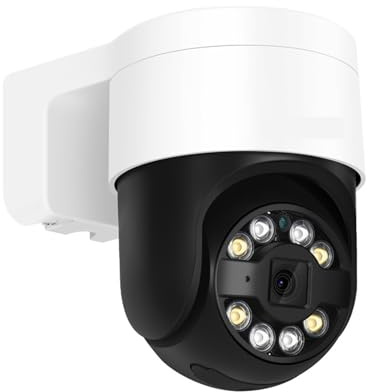 KVBRUI Telecamera IP PTZ 8MP 4K con rilevamento del Volto, Audio Poe, Telecamera di Sicurezza Stradale AI con Visione Notturna a Colori H.265 CCTV for Esterni