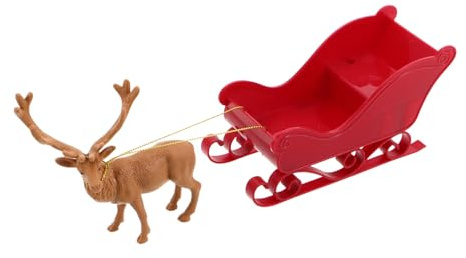 iplusmile Figura de Reno con de Plástico para Decoración Navideña Adorno de Mesa y Repisa Ligero y Duradero para Hogar y Escaparates Festivos