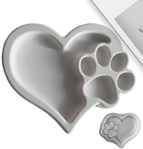 Molde Silicona – De Gato & Perro Resina - Molde Huella | Bandeja Reutilizable Para Epoxi, Velas, Arcilla, Yeso & Jabón | Moldes Mascota Para Manualidades, Aromaterapia &