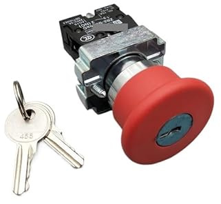 ZB2-BE102C 40 mm NC N/C con llave Interruptor pulsador de parada de emergencia tipo hongo rojo 600 V 10 A
