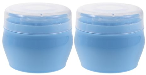 Gatuida Puderquastenbehälter mit Weicher Quaste Himmelblau Nachfüllbare Reisepuderdose für Babypuder Tragbarer Körperpuderdose Behälter für Reisepflege
