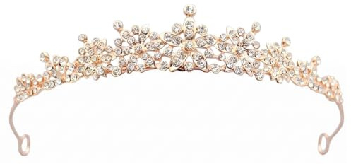 BIVYAX Couronne Princesse Enfant Strass Cristal Tiara Scintillante, Couronne Princesse Adulte Diadème de Mariage, Couronne Anniversaire Bouquet Fille pour Cérémonie Bals Fêtes