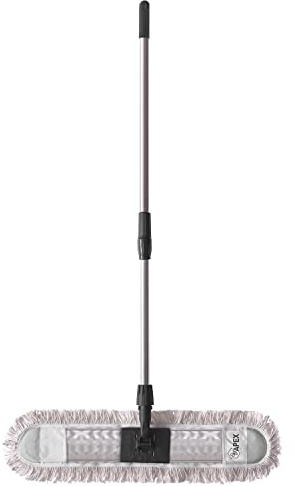 Apex Lavapavimenti con Panno in Cotone – Testa Snodata, Grande Superficie Pulente, Manico Allungabile in Metallo Cromato, Panno Lavabile in Lavatrice, 60x17x90-130 cm