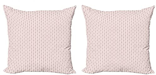 Ambesonne Valentine's Day Throw Pillow Cushion Cover Pack of 2, Endless Eternal Love Hand Drawn Hearts in Stripe Row Image, Zippered Double-Side Digital Print Decor, 18, Pale Pink and Black