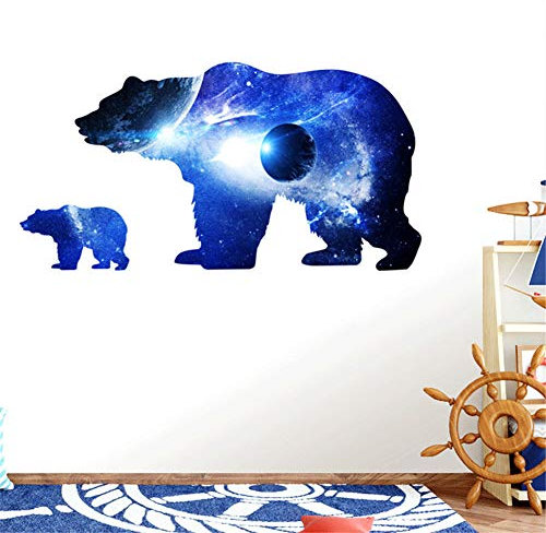 Martin Kench Kinderzimmer Wandtattoo, Sternenhimmel Eisbär Wandsticker Vinyl Tapete Wandaufkleber Dekoration für Kinderzimmer Kindergarten