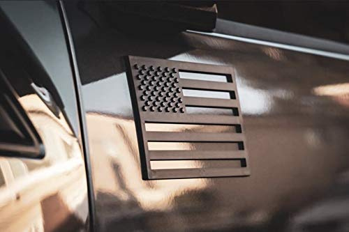 TACTILIAN Black American Flag Emblem Decal Cut-Out - Set of 2 3D 3M Adhesive Badge for Car, Truck, SUV, Pickup Trucks, Van, Motorcycle (2 Pack)