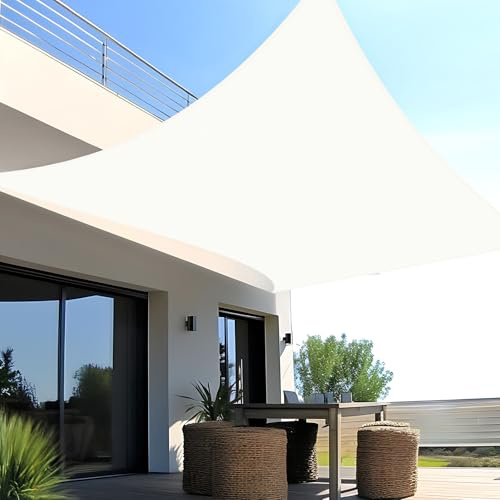 SUNNY GUARD Vela ombreggiante Impermeabile 2x2m Tenda a Vela Rettangolare,Tenda da Sole per Esterno Protezione Raggi UV per Giardino Esterno terrazza, Crema