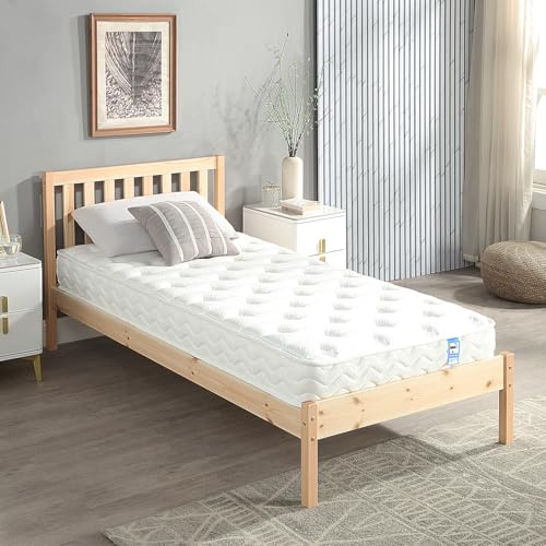 Home Treats Pocket Sprung Mattress | Hypoallergenic Breathable Mattress For Adults Kids Teenagers Medium Firm | Pocket Springs & Foam Mattress Single 90 x190cm 3FT (Single)
