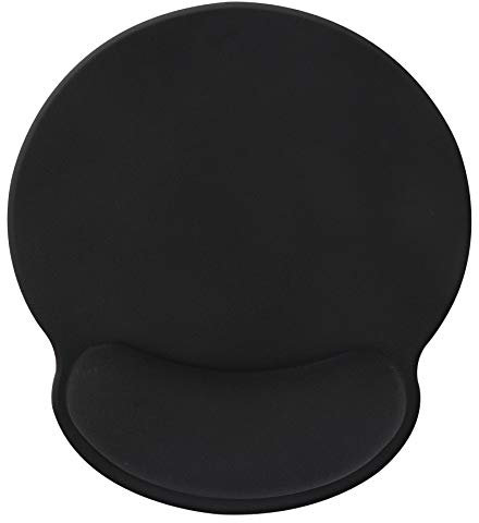 Jahosin Tappetino per mouse con poggiapolsi, poggiapolsi ergonomico nero puro,comodo pad antiscivolo in memory foam per computer e ufficio-25x23 WristBlack2