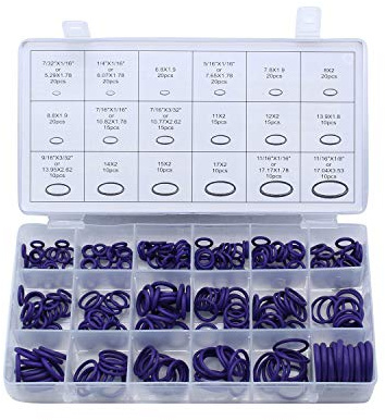TAKPART 270pcs 18 Größen Auto Klimaanlage Klimakompressor Gummi O-Ring Dichtung Sortiment Kit（Violett）