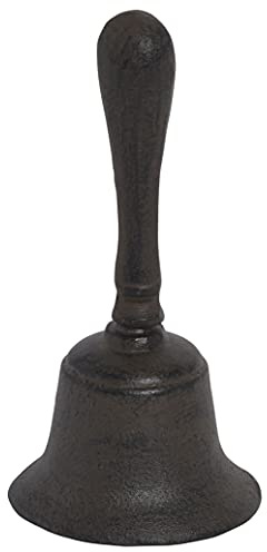 B2S BACK2SEASON Glocke Gusseisen schwarz stabil Kling Glöckchen Handglocke Weihnachtsmann Advent H=18 cm