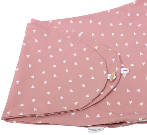 HOBEA-Germany Fodera per cuscino da allattamento per cuscino da allattamento 190cm in diversi colori e disegni (Cuori rosa scuro)