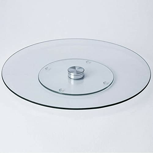 Vision4ever 1x Revolving Lazy Susan Serving Tray Tempered Glass Turntable Cheese Board Cupcakes Useful for Kitchen