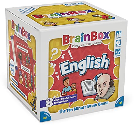 BrainBox English | Fun & Educational Card Game | Ages 8+ | 1+ Players | 10 Minutes Play Time