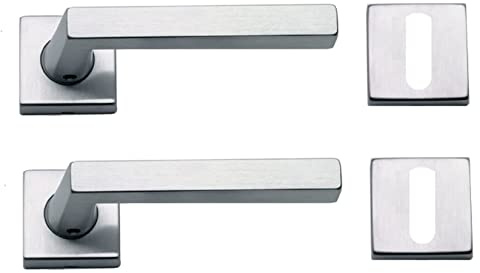 bricoleva.it Maniglia Jennifer Porta Interna in Cromo Satinato Disponibile in più Varianti vendute in coppia - Maniglia Quadrata Cromo Satinata per Una Porta (Jennifer - 1 Coppia)