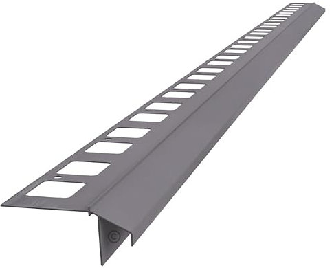 Renoplast® Profilo di gronda in alluminio K100R 200cm Grigio | Finitura di terrazze | Pavimenti in piastrelle su malta adesiva | Sistemi di drenaggio dell'acqua | Profilo angolare | Anticorrosione