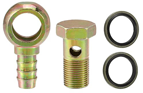 A ABSOPRO 1 Satz M18x1.5 Banjo Schraube Schlauch Barb Fitting mit Kupfer Wäscher Eisen