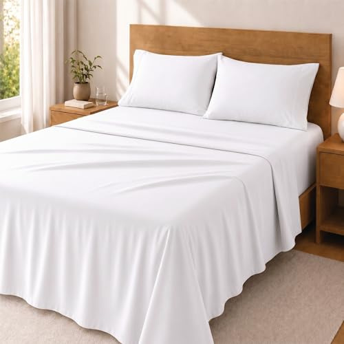 Degrees Home Premium – Juego de Sábanas 135x190 cm 4 Piezas: Sábana Bajera Ajustable, Encimera y 2 Fundas de Almohada 50X70 – Microfibra Cepillada, Suave, Oeko-Tex Certificado