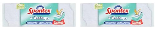 Spontex Washups Non Scratch Sponge Scourers, Pack of 8