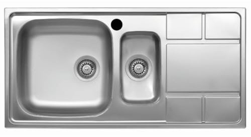 Fregadero 100x50 cm con 2 cubetas y escurridor derecho - XTREND332