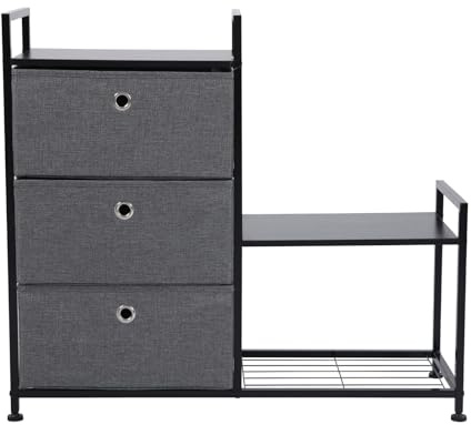 SVITA Runa 3-Schubladen-Regal Universales Regalsystem aus Metall mit Vliesstoffschubladen