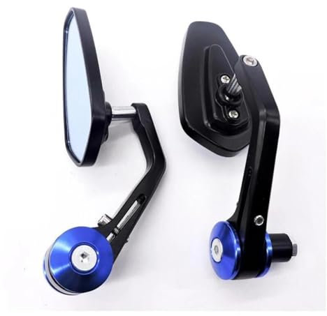 DZNEFYUP Lenker-Rückspiegel Für Z750 Z800 Z900 Z1000 Universal 22 Mm Lenkerendenspiegel Motorrad Seitenrückspiegel(Blau)