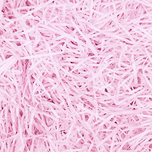 200g Raffia Remplissage Cadeau Hamper Shred Papier Déchiqueté Remplissage Cadeau pour Party Hamper Remplissage et Emballage Cadeau pour Boîte Cadeau Décorations (Rose Clair)