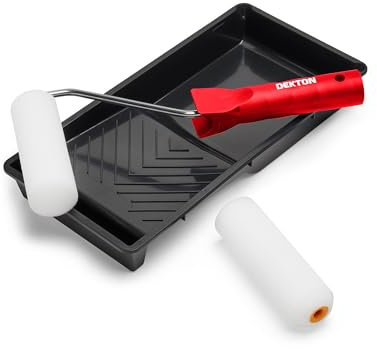 Dekton 4 Gloss Set 4pc-Foam roller for gloss| High Density Foam Sleeves For Paints & Varnishes| Can be used with solvent based products| Durable Finish, Seamless Repairs On Nicks| 2 roller, 1 tray