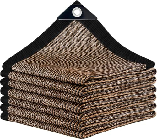 Red de Sombra con Ojales, 80%-90% UV Malla Sombra Exterior, Red de Sombra Exterior Terraza, Tela de Sombra para Pergola Invernadero Jardín Patio Balcón Granero Paño de Sombra