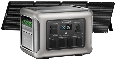 ALLPOWERS R2500 Estación de Energía Portátil, 2500W Batería LiFePO4 ampliable con SAI, 4 Salidas AC 2500W(4000W Pico) Carga 0-100% en 1H, Generador Solar Para Camping Hogar Emergencias y Autocaravanas