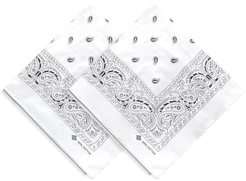 ZENO Bandana – 100% Baumwolle & Natürliche Fasern – Halstuch Ohne Polyester – Hochwertig, Weich, Langlebig & Waschmaschinenfest – Bandana Herren & Damen – Unisex & Kinder - 2 Pack