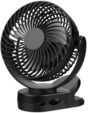 Feelhap Ventilatore Portatile con Clip, 12000mAh Mini Ventilatore USB con Telecomando, Ventilatore Portatile Silenzioso a 3 Velocità con Timer e Luci LED, Ventilatore da Tavolo con Rotazione di 360°
