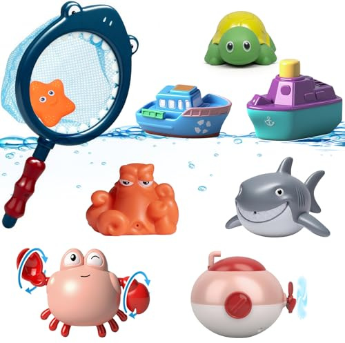 10 Stück Schimmelresistentes Badespielzeug Baby Set, Quetschbare Wasserspielzeug Kinder Badewannenspielzeug Pool Schwimmbad Spielzeug, Weiches Sicher für Kinderpool Planschbecken Garten Strand