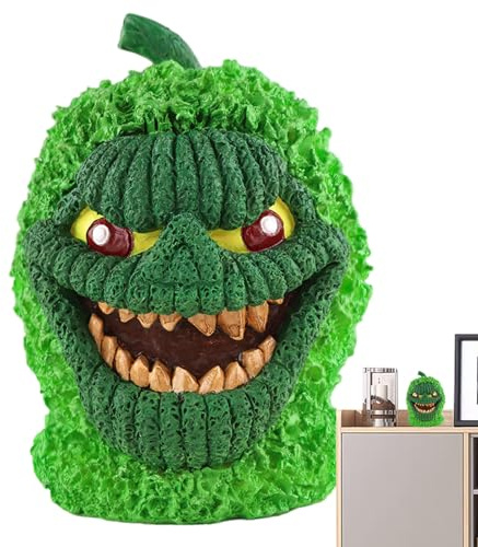 Decoración de Halloween de calabaza, figuras de calabaza verde al aire libre en interiores, versátiles favores de fiesta de Halloween Festive, acentos de exhibición de ventanas, centros de mesa de mes