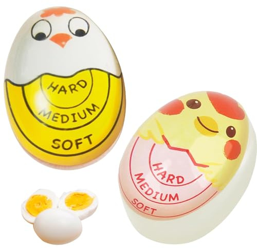 Double Pack Color Changing Egg Timer for Perfect Boiled Eggs - Soft, Medium, Hard