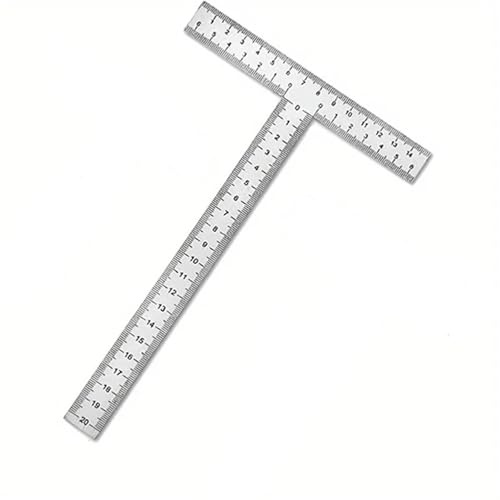 Stahllineal 1 Stück integriertes T-förmiges Lineal aus Edelstahl mit 90-Grad-Winkel und verdickter Skalentechnik(90x80mm)