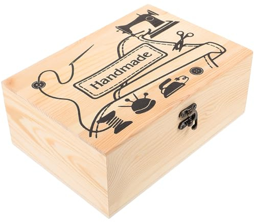 Cabilock Scatola Porta Spilli da Cucito in Legno Coperchio, Organizer Portatile per Aghi e Accessori da Ricamo, Compatta per Artigianato e Quilting, per Amanti del Cucito e Hobby Creativi