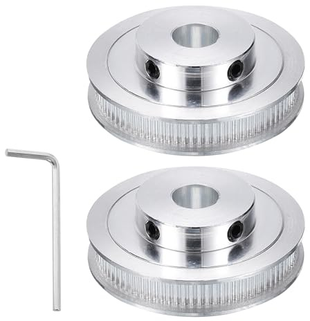 QUARKZMAN 2 Stück GT-2 Riemenscheibe Synchronrad 80 Zähne Zahnriemenscheibe | Aluminiumlegierung, 12mm Bohrung, Passend Für 6mm Breite Riemen, Mit Schraubenschlüssel, Für 3D-Drucker CNC-Maschine