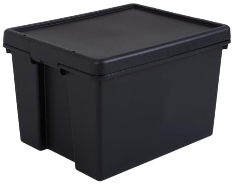 Pack and Move - Caja de almacenamiento de plástico, 40 x 50,5 x 32 cm, almacenamiento de herramientas, bricolaje, ultra resistente, reutilizable, 45 l