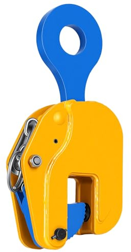 Saterkali Abrazadera vertical de elevación de placa de 2 toneladas, abrazadera de placa de acero resistente de 4400 libras con pestillo de seguridad, elevación vertical de bloqueo automático (apertura