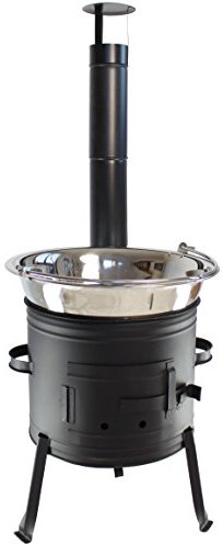 Grillplanet Gulaschkanone mit 20 Liter Gulaschkessel aus Edelstahl, Eintopfofen