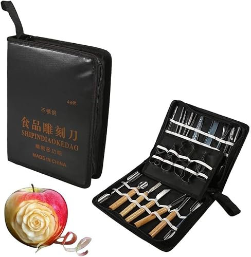46Pcs Set di strumenti per intaglio in Set per guarnire/tagliare/affettare utensili per guarnizioni per frutta verdura