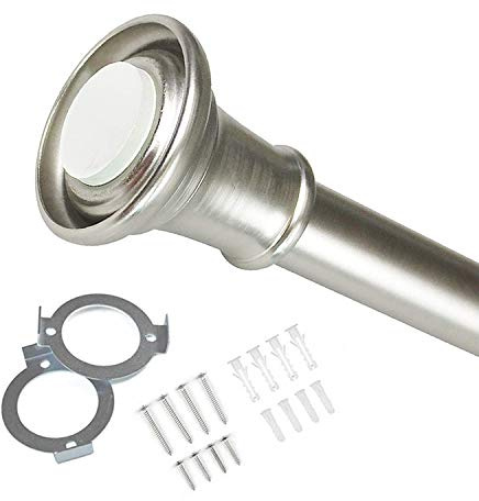 Shower Rod Tension Shower Curatin Rod Adjustable Shower Curtain Pole in Screw Or No Need Tool Mounted Nickle and Black