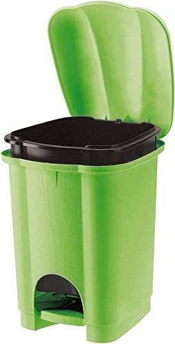 Tontarelli - 8101536813 - Pattumiera da 6 Litri con Pedale, Colore Verde Gemma