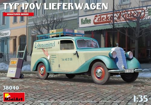 MiniArt 38040 1:35 Lieferwagen Typ 170V m. Zub. - originalgetreue Nachbildung, Modellbau, Plastik Bausatz, LKW Bausatz, Auto Bausatz, Bausatz für Erwachsene