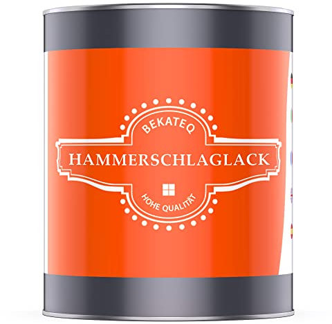BEKATEQ Hammerschlaglack Grün, 1 Liter I 3in1: Rostschutz, Grundierung & Lackierung für innen & außen I Hammerschlagfarbe, Metallschutzlack, Hammerschlag Effektlack LS-590