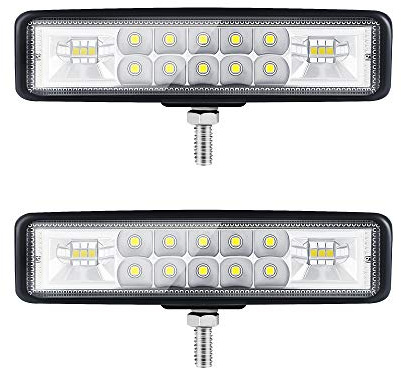 MONDEVIEW 6 Faro LED per Moto da Lavoro a LED Trattore a 2 File 9-36V 36W 3600LM 6000K Faretto Combinato+Proiettore Barra Fuoristrada Faro Supplementare 4x4 Pods per Camion SUV Moto