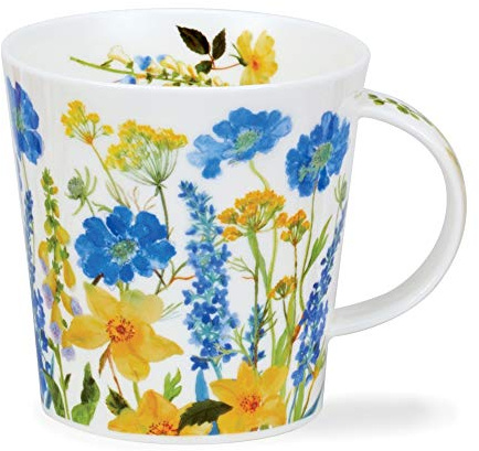 CA-COTT-BL Tasse en porcelaine anglaise Motif fleurs de chalet Bleu 0,48 l