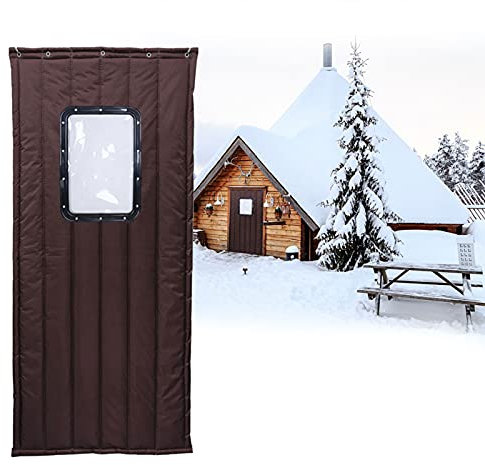 Wärmeschutzvorhang Haustur Winter Thermovorhang Kälteschutz Turvorhang Verdicken Wärmedämmung Winddicht Schallschutz Vorhang Gegen Lärm für Balkontür Grün (Größe : 100x220cm)